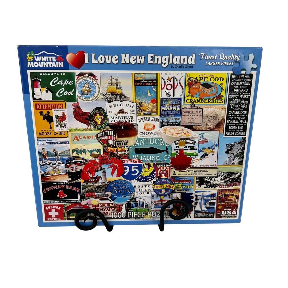 White Mountain I Love New England 1000 Piece Jigsaw Puzzle Girard COMPLETE